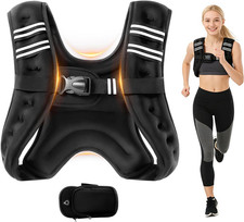 Weighted Vest, 8lb/12lb/16lb/20lb Weight Vest with Reflective Stripe for Workout