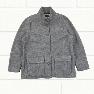 90er Jahre L.L. Bean Vintage Grey Bellandi Wool Pea Coat Jacke Herren XL Retro Preppy