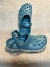 Crocs CROCBAND Clog Sky BLUE /w White Sole Stripe Sz Mn 9 Wmn 11 NWTs 