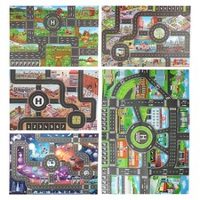 Kids Car Rug Car Game Map Mat 33 X 22 Inch Non-Slip Rubber Beautiful Puzzle