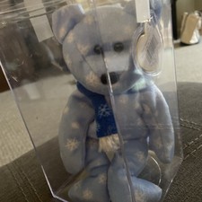 Ty Beanie Babies 1999 Holiday Teddy Bear Plush Toy - Blue MINT CONDITION