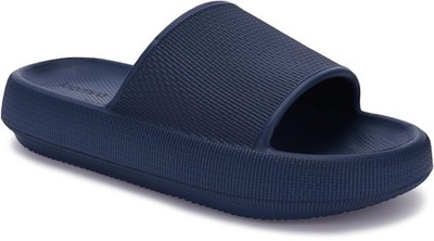 Joomra Slides for Mens Foam Cushion Non-Slip Home House Shoes Navy Female Pil...