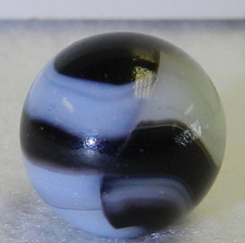  19874m Vintage Peltier Glass NLR Zebra Marble .62 Inches