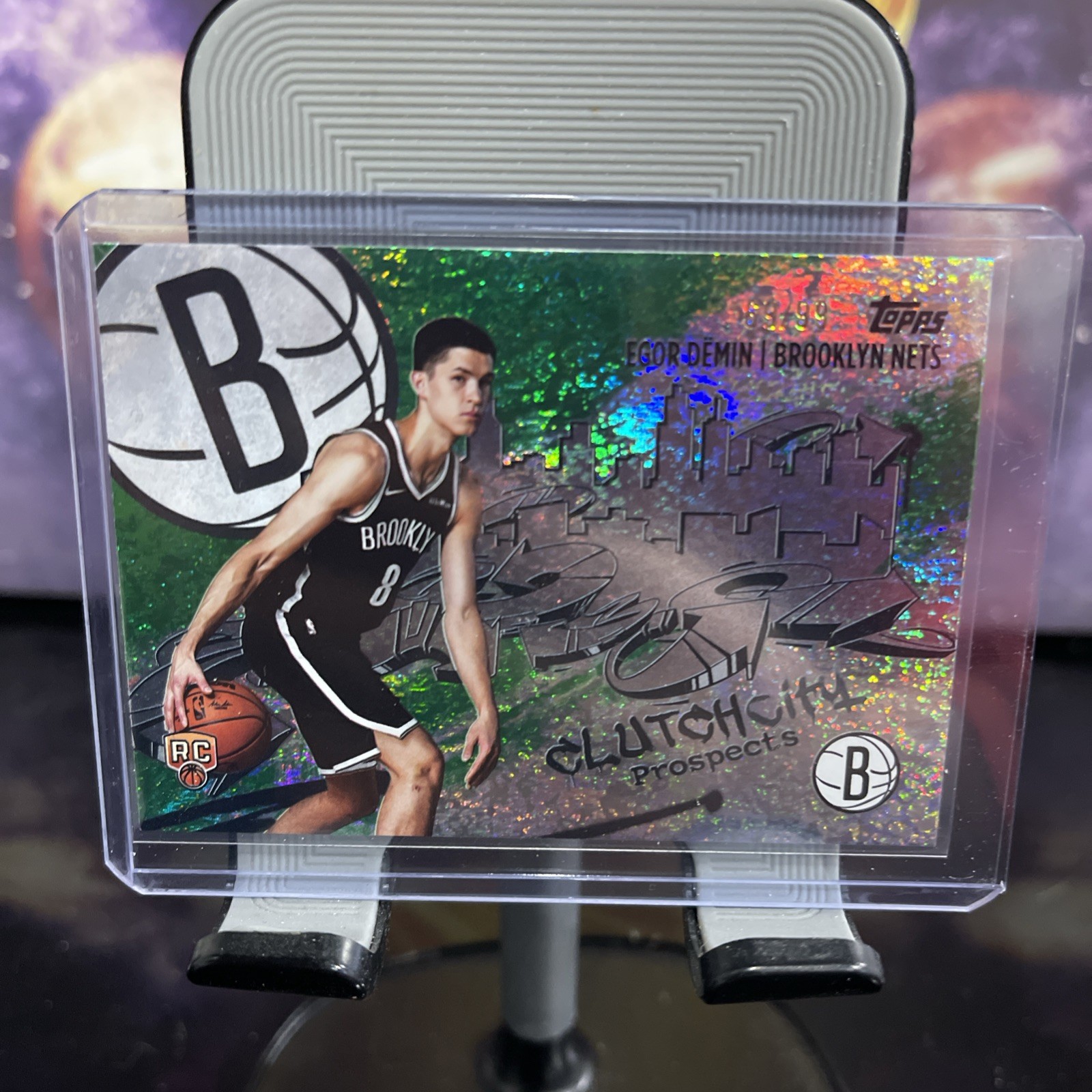 2025-26 TOPPS BASKETBALL EGOR DEMIN ROOKIE CLUTCH CITY PROSPECTS GREEN /99