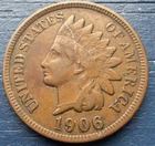 1906 Indian Head Cent.  Almost Uncirculated.    Full Liberty & Diamonds.