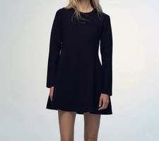 NWT Zara Women’s Knit Mini Dress - Navy Size Large Long Sleeve New With Tags