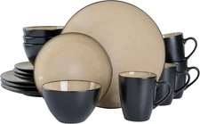 Soho Lounge 16-Piece round Reactive Glaze Stoneware Dinnerware Set, Service for 