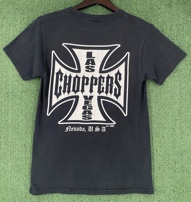 Vintage 2003 Las Vegas Chopper Double Sided Distressed T-Shirt Women s SZ Small