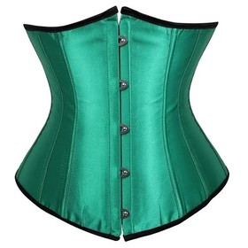 Gothic Underbust Corset Waist Cincher Bustier Top Satin Lace Up Lingerie Plus