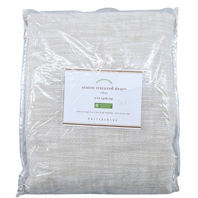 RETAIL $119 NEW Pottery Barn Seaton 50x84 Neutral Textured Cotton Drape Panel