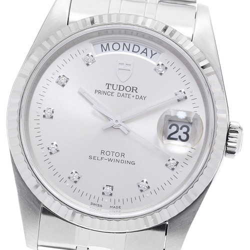 TUDOR Prince Date Day 76214 10P Diamond WG Bezel Automatic Men's Watch_895506