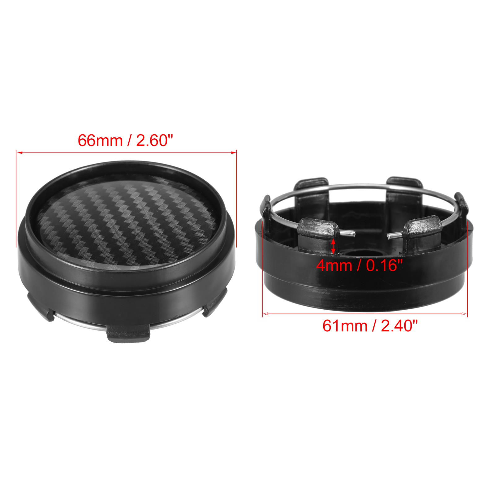 4pcs 63mm 66mm Wheel Center Hub Caps Hubcaps Covers Universal for Car Black