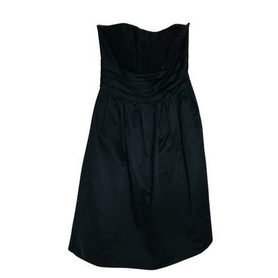 Davids Bridal Black Cotton Strapless Dress Sz 4 Bridesmaid Wedding NWT  Ruched | eBay
