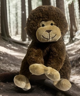 Brookstone Plush Brown Monkey Huggable Heating Pad Microwave Bead Filled Insert