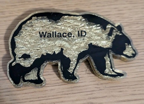 Wallace Idaho Souvenir Magnet Brown Bear Clear Plastic