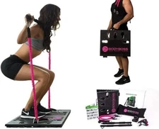 BodyBoss Home Gym 2.0 Full Portable Gym Home Workout Package Pink 2 Bands New
