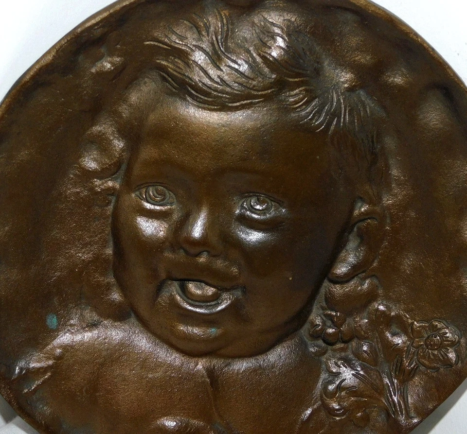 ANCIENNE SCULPTURE BRONZE JEAN QUI RIT ? ENFANT SIGNÉE DERRÉ EMILE FIN XIXème - Photo 2/4