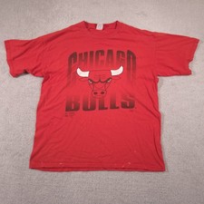 Vintage NBA Chicago Bulls 90s Graphic T Shirt Mens XL Red Logo 7 Made In USA