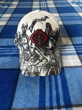Rare GI JOE Cobra Tek and Flex Baseball Hat Cap OS White Black