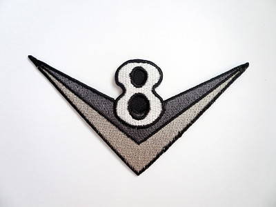 V8 Patch Aufnäher Aufbügler Badge Hot Rod American Muscle Cars Iron On