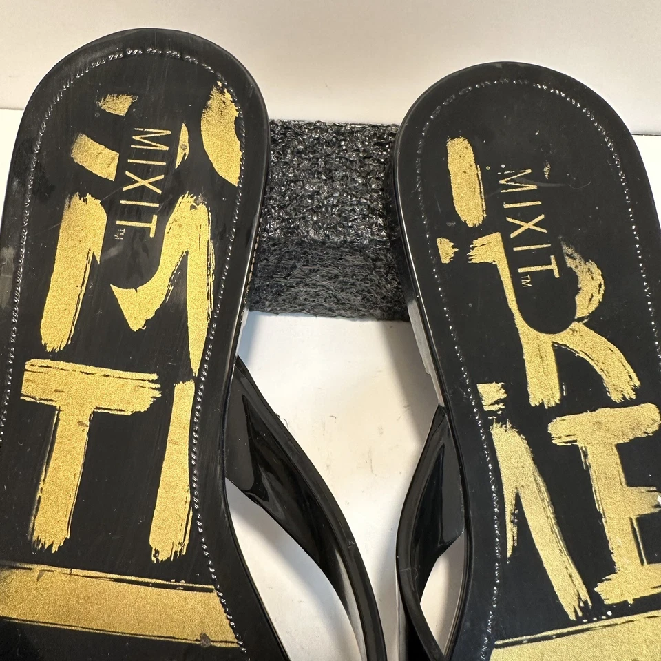 MIXT Chanclas Negras Tanga Sandalias Playa Piscina Verano Zapatos Foto 3 de 4