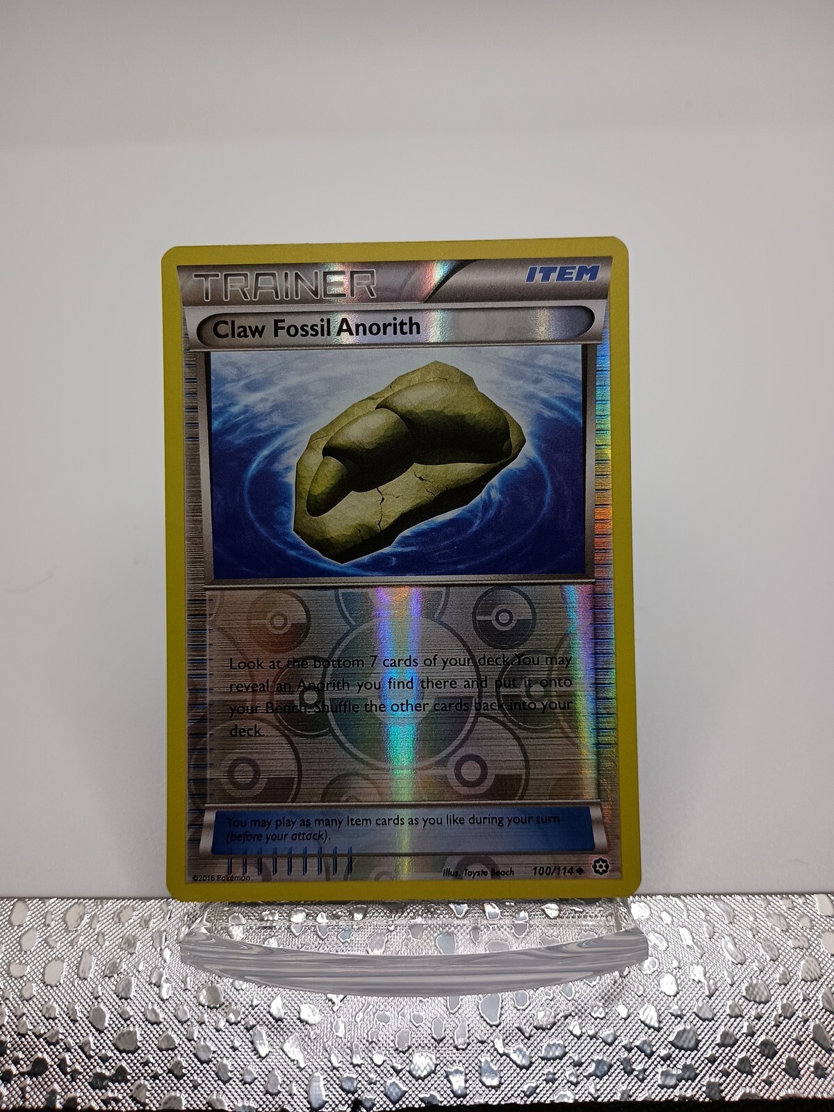 Claw Fossil Anorith 100/114 :: Steam Siege ::  Reverse Holo Mint Pokemon Card