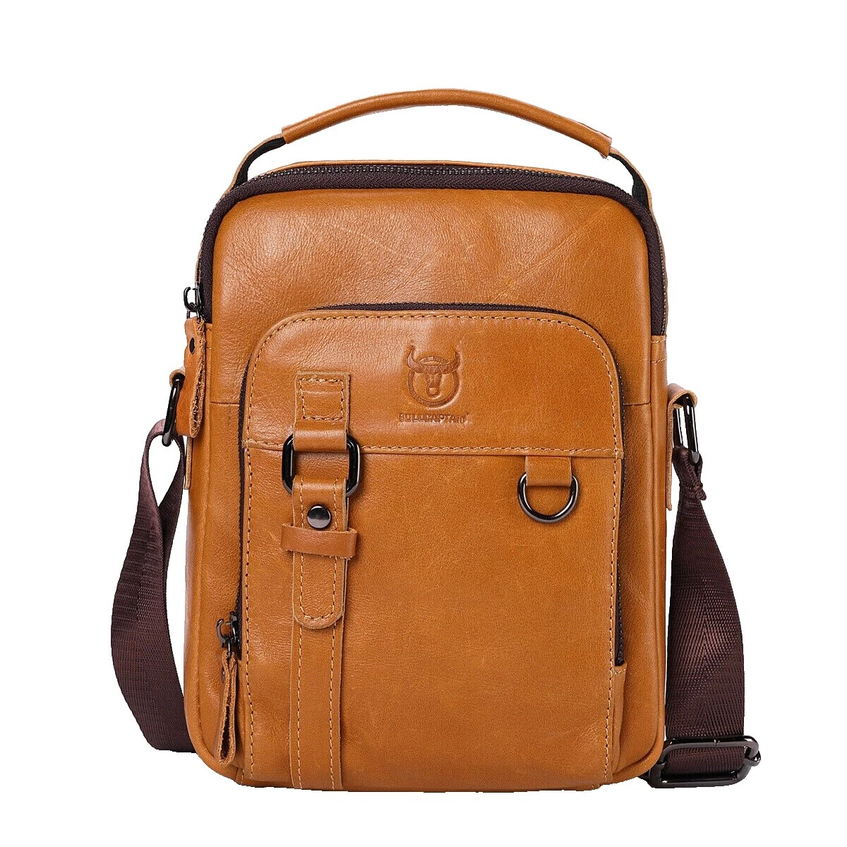 Bolsas Retro de Cuero Negro para Hombres