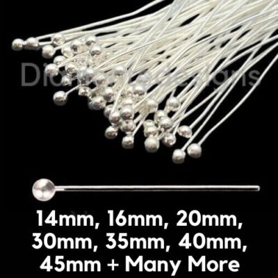 100 / 200 Pcs Slver Plated Jewellery Head Pns Assorted Sze Pn