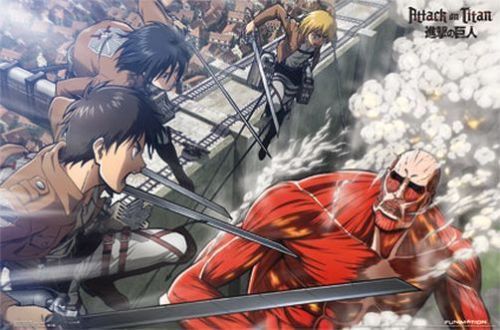 ATTACK ON TITAN BATTLE NEW POSTER 34x22 FUNIMATION JAPANESE ANIME
