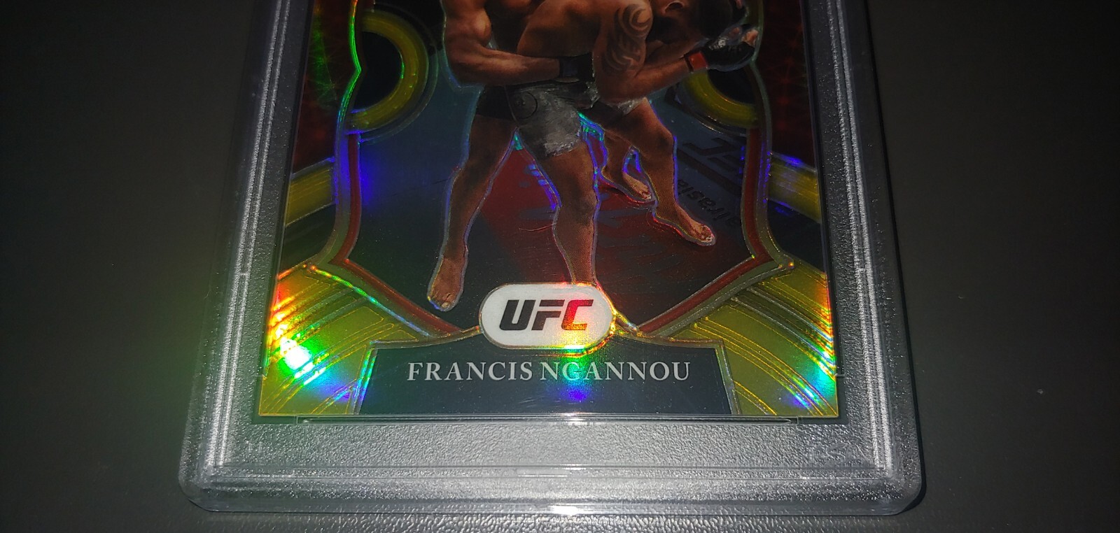 Francis Ngannou /10 2021 Panini Select UFC #92 Gold Prizm PSA 9 view 6