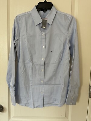 The Limited Essential Shirt, White And Blue Stripe- Office Wear/Casual, Size S