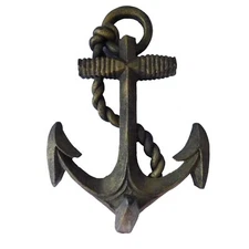 Anchor Wall Hook, Resin Nautical Ship Captain Navy Decor Bronze-Tone Finish EUC