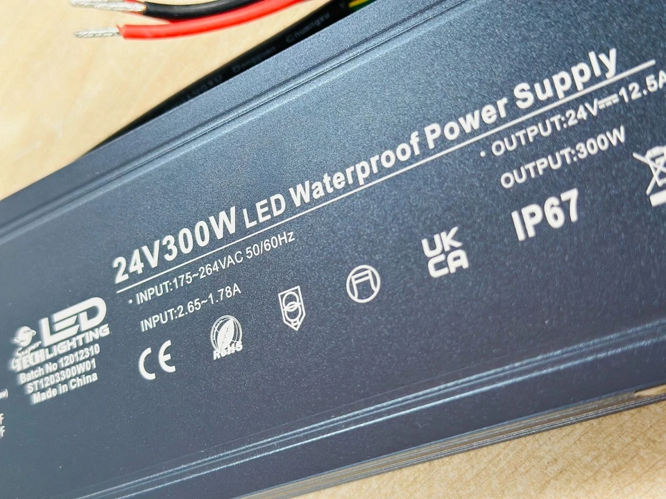 300W 24V Waterproof IP 67 ``LED Lights Transformer Power supply Adaptor for Led - Image 2 of 4