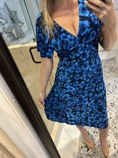 Chaps By Ralph Lauren Floral Crossover Surplice Dress-Blue Moc Wrap Jersey