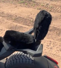 New Sheepskin Wool Motorcycle Seat Backrest Cover Universal Size Charcoal Gray New Sheepskin Wool Motorcycle Seat Backrest Cover Universal Size Charcoal Gray