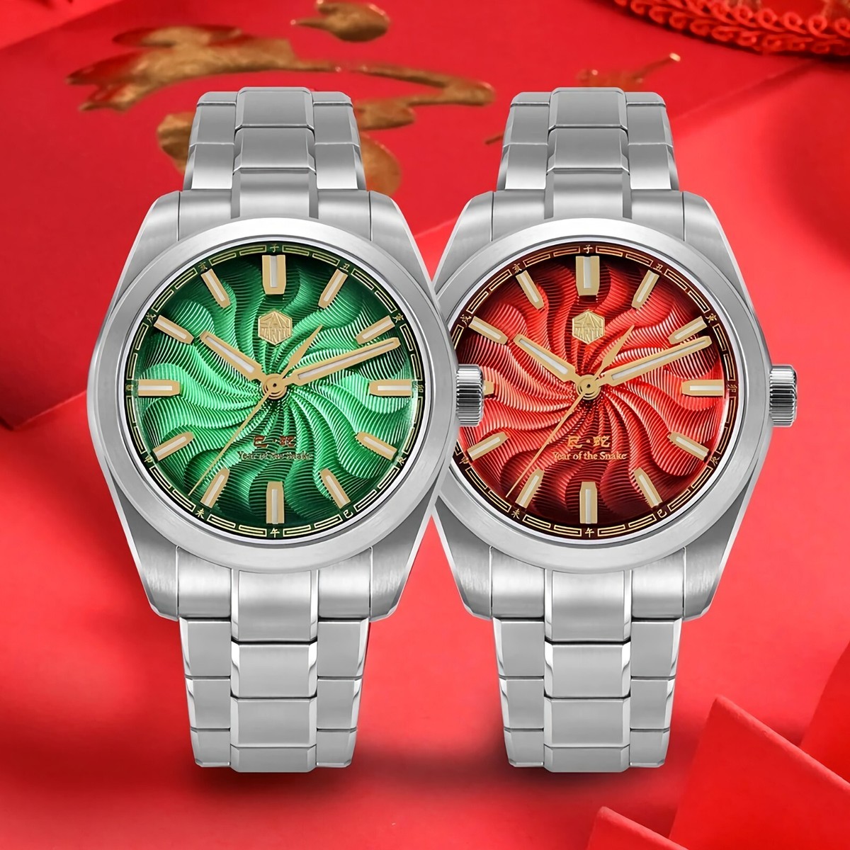 SAN MARTIN SN0144-GX6 Miyota 90S5 Guilloche Dial 39mm Snake Year