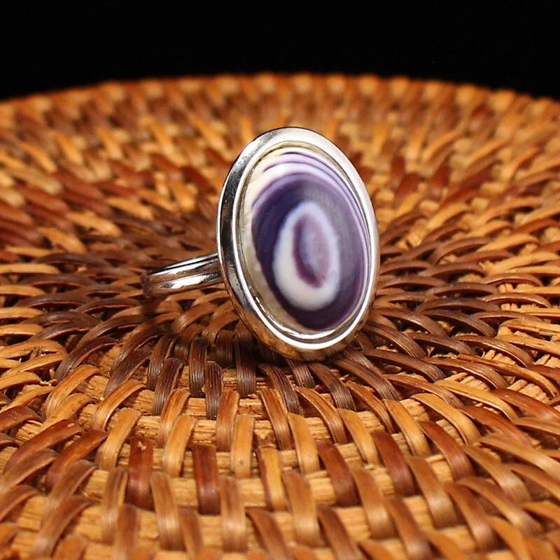 Natural American White & Purple Wampum Shell Ster… - image 3