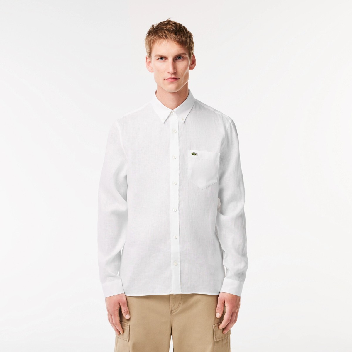 Lacoste Linen Shirt CH5692 Men White New SS24 | eBay