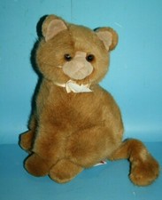 Creations by Dakin Cat 10" Kitten Brown Plush Stuffed Animal Bow Soft Vtg 1995