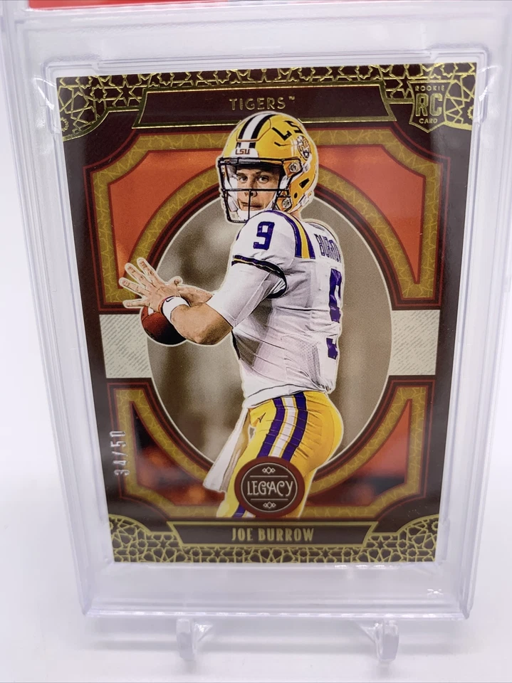 2020 Panini Legacy Dare to Tear Rookie Joe Burrow PSA 9 *UN-RIPPED* #34/50 SSP - Image 3 of 4