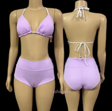 Victoria’s Secret PINK Swim Set Triangle Bikini Top & Shortie Bottom Large New