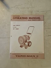 Vintage Yard Man Operating Manual & Parts List.  8010-0 Jet Sweep 