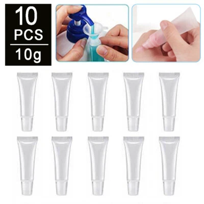 10x 5/10 ML Mini-Transparente, Nachfüllbare Leere Tuben Für Lipgloss, Balsam - Bild 1 von 4