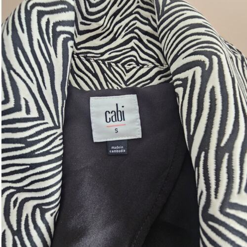 MINT CABI Women's B/W Zebra Animal Print Trench Coat Long Jacket Small S - Picture 11 of 11