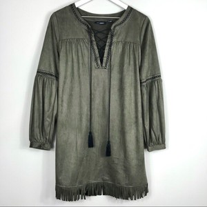 forest green boho dress