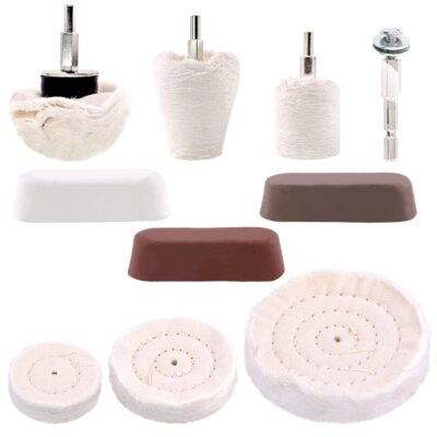10 Pcs Buffing Pad Polishing Wheel Kits With 3pcs Rouge Compound Cone/column/mus
