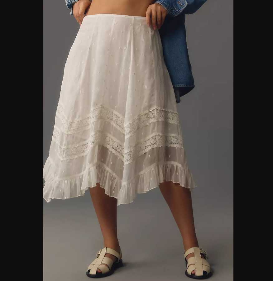 New women's Plus 1X Anthropologie x Not So Serious Lydia petticoat midi skirt