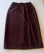 Sag Harbor Womens 12 Brown 100 Pure Wool Lined Skirt Back Slit