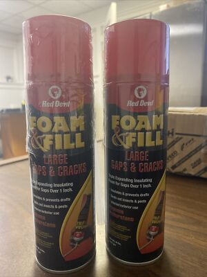 #ad 2pk RED DEVIL Sealed Foam amp; Fill 8 Oz Can Fills Large Gaps amp; Cracks $18.99
