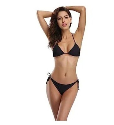 SHEKINI Dames Tweedelige Ouder-kind Bikini Set Schattig Volants Verstelbaar Bikini Bovendeel Retro Afdrukken Hoge Taille Bikini Broekje Meisje Strand Bikini Badpak (XL, A-Rood